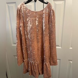 Little Olin Rose Pink Velour Dress Size 8